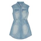 Girls 7-16 Levi's Short Sleeve Woven Denim Dress, Girl's, Size: Medium, Light Blue