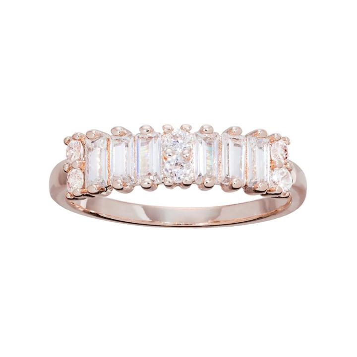 Lc Lauren Conrad Runway Collection Cubic Zirconia Baguette Ring, Women's, Size: 7.50, Med Pink
