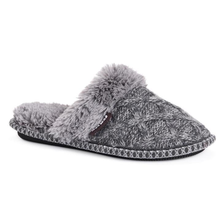 Women's Muk Luks Payton Scuff Slippers, Size: Small, Dark Grey