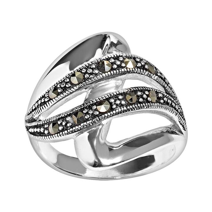 Silver Plated Swirl Ring, Women's, Size: 8, Multicolor