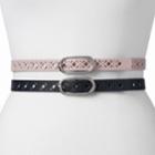 Women's Apt. 9&reg; Perforated 2-for-1 Belt Set, Size: Large, Grey