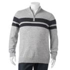 Big & Tall Big & Tall&reg; Quarter-zip Sweater, Men's, Size: 3xl, Med Grey