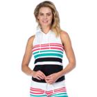 Women's Pl Movement By Pink Lotus Beachfront Stripe Sleeveless Yoga Hoodie, Size: Large, Multi Stripes