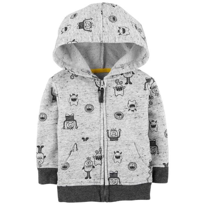 Baby Boy Oshkosh B'gosh&reg; Monster Zip Hoodie, Size: 18-24 Month, Print