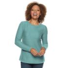 Petite Croft & Barrow&reg; Curved Hem Sweater, Women's, Size: Xl Petite, Med Blue