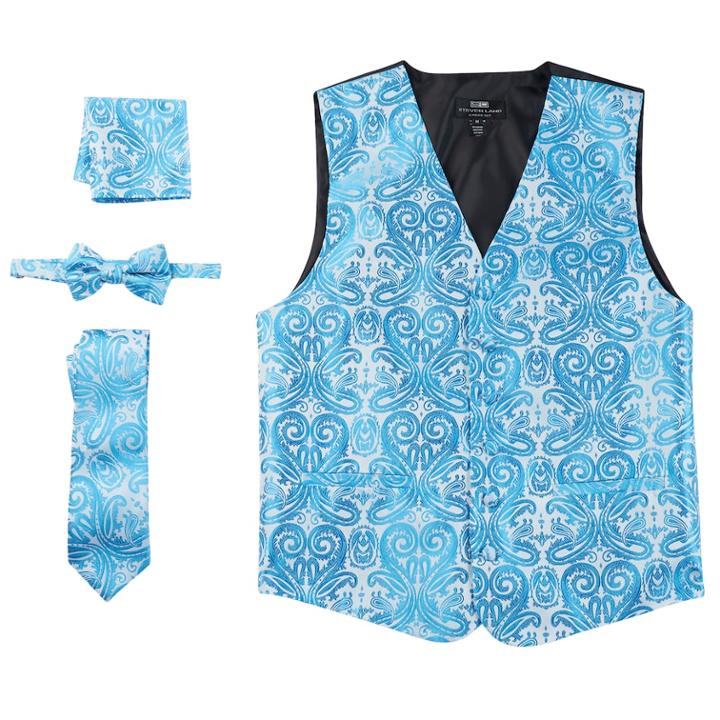 Men's Steven Land Paisley 4-pc. Vest Set, Size: Xl, Turquoise/blue (turq/aqua)