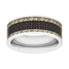Men's Stainless Steel Filigree Wedding Band, Size: 8, Multicolor