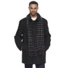 Men's Dockers Wool-blend Coat With Scarf, Size: Small, Black