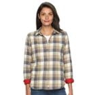 Women's Woolrich Pemberton Fleece-lined Flannel Shirt, Size: Large, Med Grey