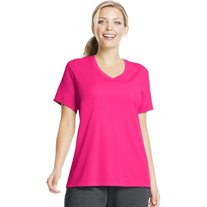Plus Size Just My Size Cool Dri Performance V-neck Tee, Women's, Size: 2xl, Purple Oth