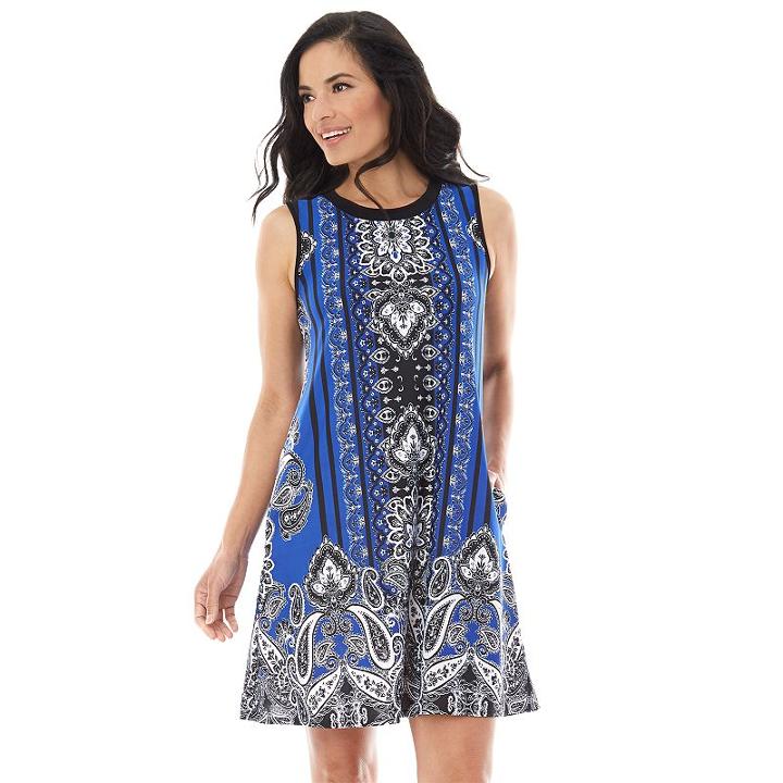 Women's Ab Studio Print Swing Dress, Size: Small, Ovrfl Oth
