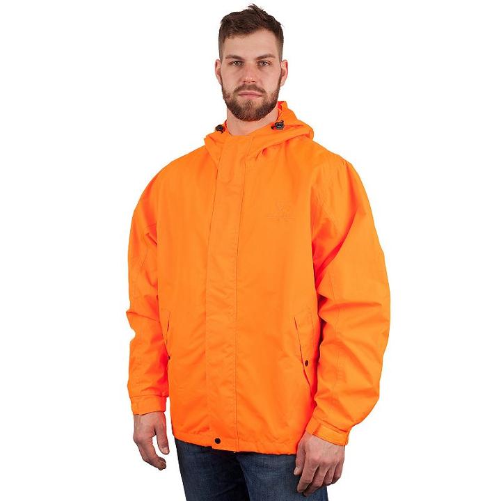 Men's Huntworth Camouflage Microfiber Hooded Rain Jacket, Size: Xl, Orange