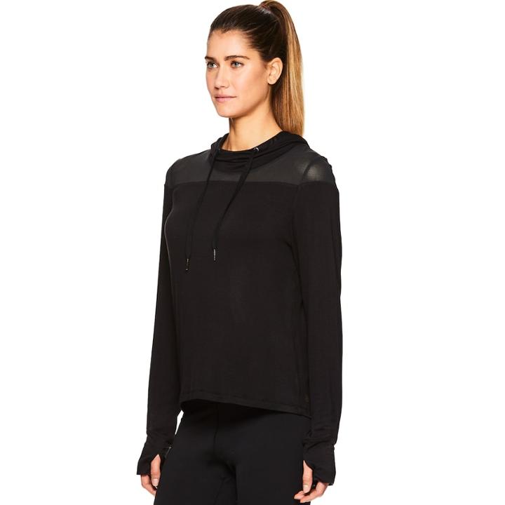 Women's Gaiam Naomi Mesh Crop Hoodie, Size: Xs, Oxford