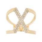 10k Gold 1/3 Carat T.w. Diamond X Ring, Women's, Size: 7, White