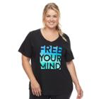 Plus Size Tek Gear&reg; Easy Graphic V-neck Workout Tee, Women's, Size: 3xl, Oxford