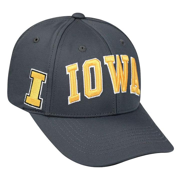 Adult Top Of The World Iowa Hawkeyes Cool & Dry One-fit Cap, Men's, Grey (charcoal)