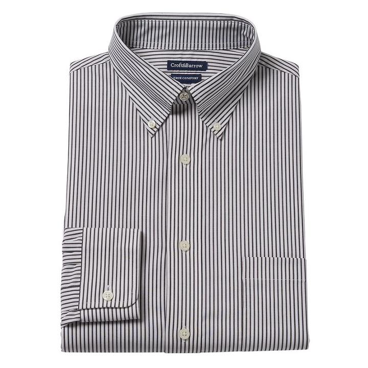 Men's Croft & Barrow&reg; Easy-care True Comfort Regular-fit Stretch Dress Shirt, Size: 17 36/37, White