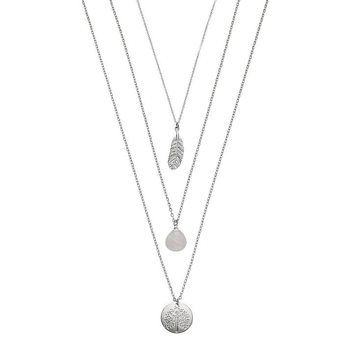 Mudd&reg; Tree, Feather & Teardrop Pendant Necklace Set, Girl's, Gold