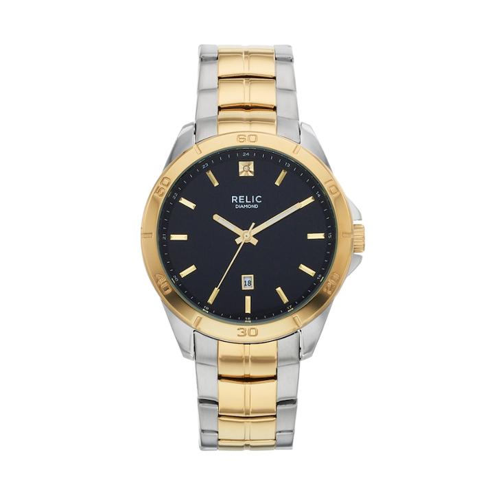 Relic Men's Chase Diamond Accent Two Tone Stainless Steel Watch - Zr12558, Size: Large, Multicolor