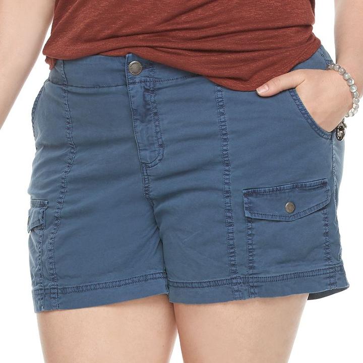 Plus Size Sonoma Goods For Life&trade; Comfort Waist Cargo Shorts, Women's, Size: 22 W, Dark Blue