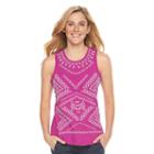 Women's Sonoma Goods For Life&trade; Embroidered Eyelet Tank, Size: Large, Dark Pink