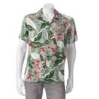 Men's Caribbean Joe Classic-fit Convertible-collar Tropical Button-down Shirt, Size: Xl, Green Oth