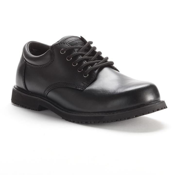 Grabbers Men's Slip-resistant Oxford Work Shoes, Size: 11 Wide, Black