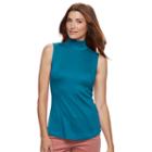 Women's Croft & Barrow&reg; Sleeveless Mockneck Top, Size: Xxl, Dark Blue
