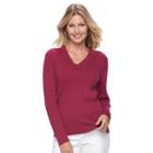 Women's Croft & Barrow&reg; Cable-knit Sweater, Size: Xl, Pink