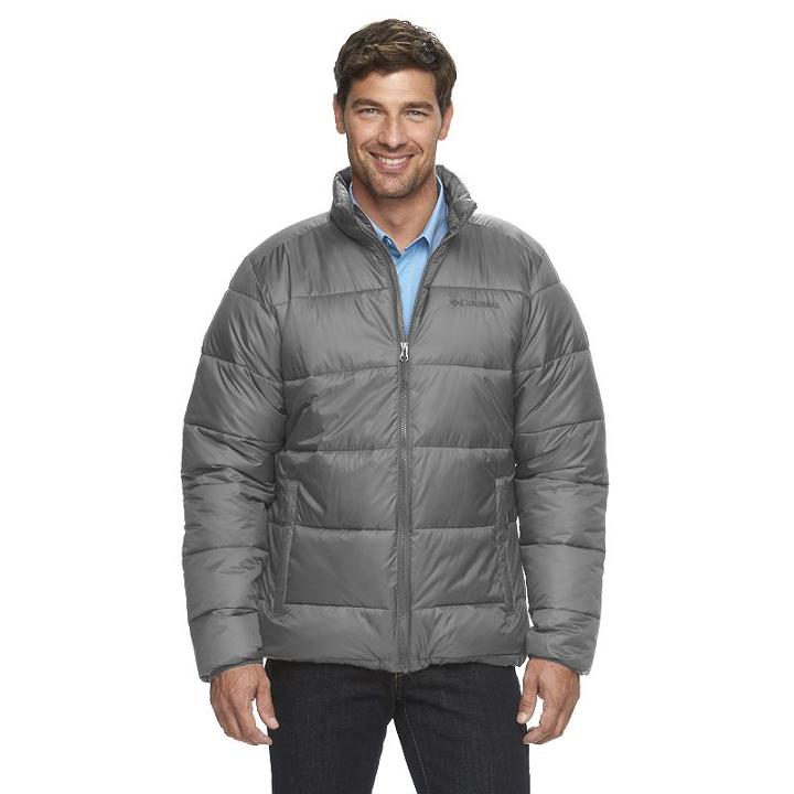 Men's Columbia Rapid Excursion Thermal Coil Puffer Jacket, Size: Xxl, Light Grey