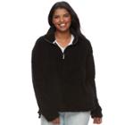 Juniors' Plus Size So&reg; Perfectly Soft Sherpa Sweatshirt, Teens, Size: 2xl, Black