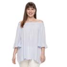 Plus Size Design 365 Off The Shoulder Ruffle Sleeve Top, Women's, Size: 3xl, Purple Oth