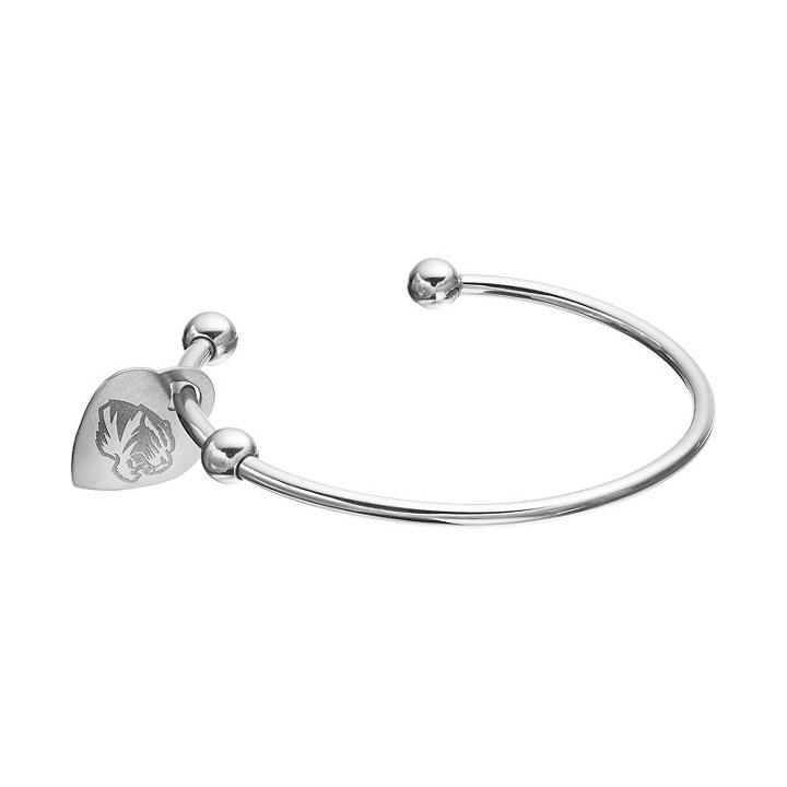 Fiora Stainless Steel Missouri Tigers Charm Cuff Bracelet, Women's, Size: 7.5, Grey
