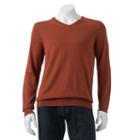 Big & Tall Croft & Barrow&reg; Classic-fit 12gg V-neck Sweater, Men's, Size: 2xb, Drk Orange