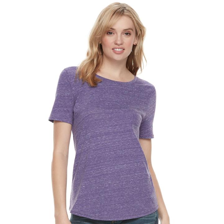 Women's Sonoma Goods For Life&trade; Essential Crewneck Tee, Size: Xxl, Med Purple