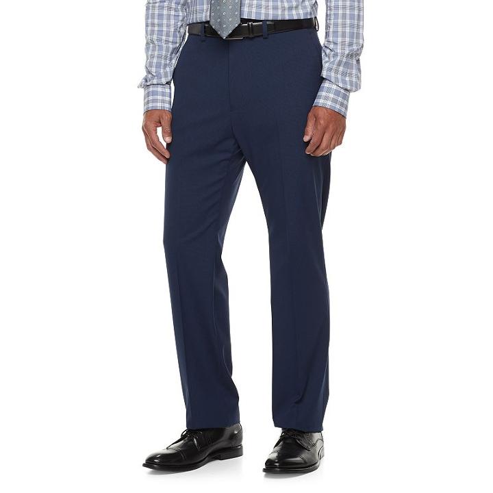 Men's Chaps Performance Series Classic-fit Stretch Suit Pants, Size: 46x32, Blue (navy)