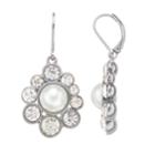 Simply Vera Vera Wang Simulated Pearl & Crystal Drop Earrings, Women's, White