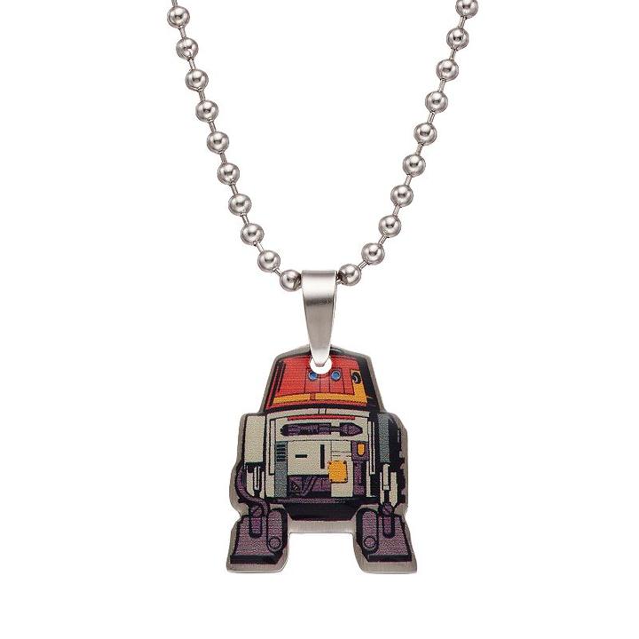 Star Wars Rebels Stainless Steel Chopper Pendant Necklace, Boy's, Orange