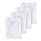 Men's Hanes 4-pk. Tagless V-neck Tees, Size: Medium, White
