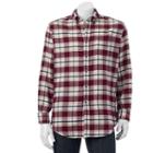 Croft & Barrow, Big & Tall &reg; Classic-fit Plaid Flannel Button-down Shirt, Men's, Size: 4xb, Dark Red