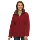 Women's Gallery Diamond-quilted Jacket, Size: Medium, Red