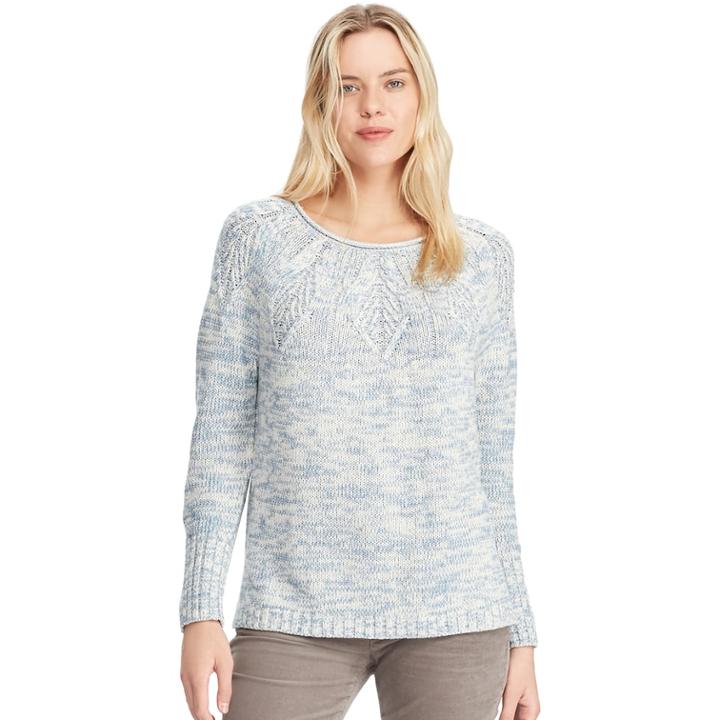 Women's Chaps Stitched Leaf Crewneck Sweater, Size: Xxl, Natural