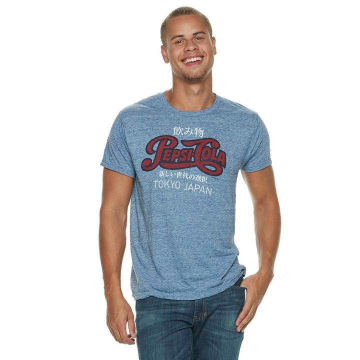 Men's Pepsi-cola Tee, Size: Small, Blue