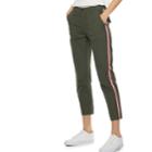 Women's Popsugar Constrast-stripe Ankle Pants, Size: 8, Dark Green