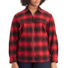 Plus Size Chaps Plaid Twill Zip-front Shirt, Women's, Size: 1xl, Red