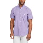 Men's Chaps Classic-fit Gingham-checked Easy-care Button-down Shirt, Size: Small, Purple