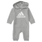 Baby Boy Adidas Logo Hooded Coverall, Size: 12 Months, Dark Grey
