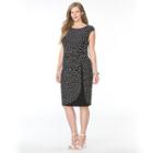 Plus Size Chaps Polka-dot Tulip-hem Dress, Women's, Size: 22 W, Black