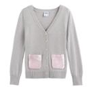 Girls 4-12 Sonoma Goods For Life&trade; Sequin Pocket Cardigan, Size: 12, Micro Chip