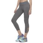 Juniors' So&reg; Zigzag Hem Yoga Capris, Girl's, Size: Xl, Dark Grey